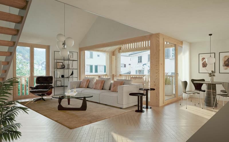 attraktive 2 ½-Zi-Dach-Maisonettewohnung an idyllischer Wohnlage in Oberschan (4)