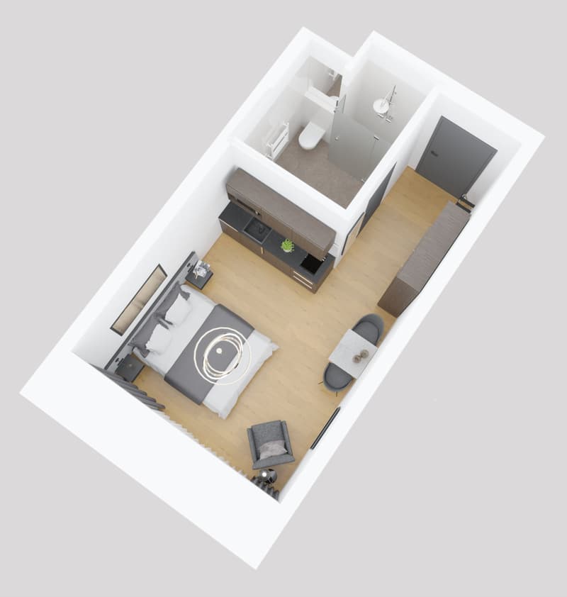 7m2 - vollmöbliertes Serviced Apartment - BASIC (1)