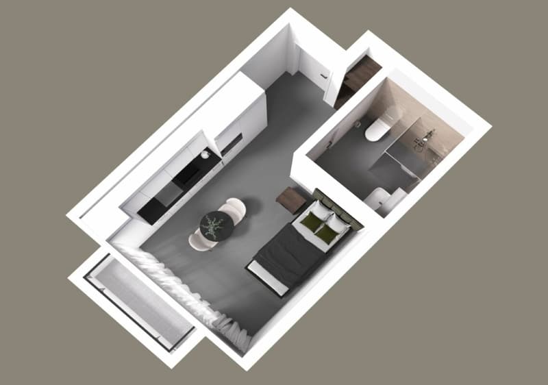 Vollmöbliertes BASIC Apartment - 25 m2 Kopie (2)