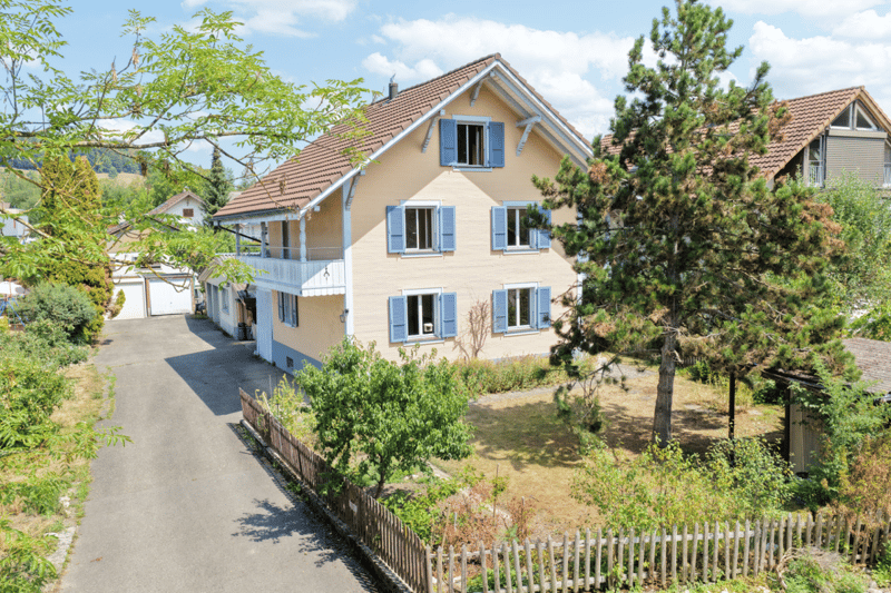 Zweifamilienhaus mit Garagen, Werkstatt und Lagerräumen zu verkaufen (1)