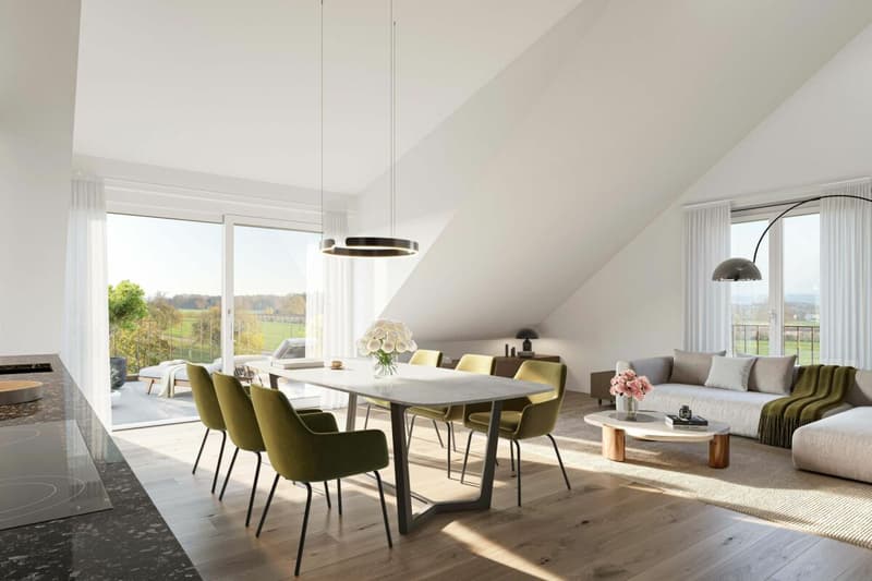 Nouveau bâtiment "ALPENBLICK" - Appartement de 3,5 pièces en mansarde avec vue imprenable sur les Alpes (2)