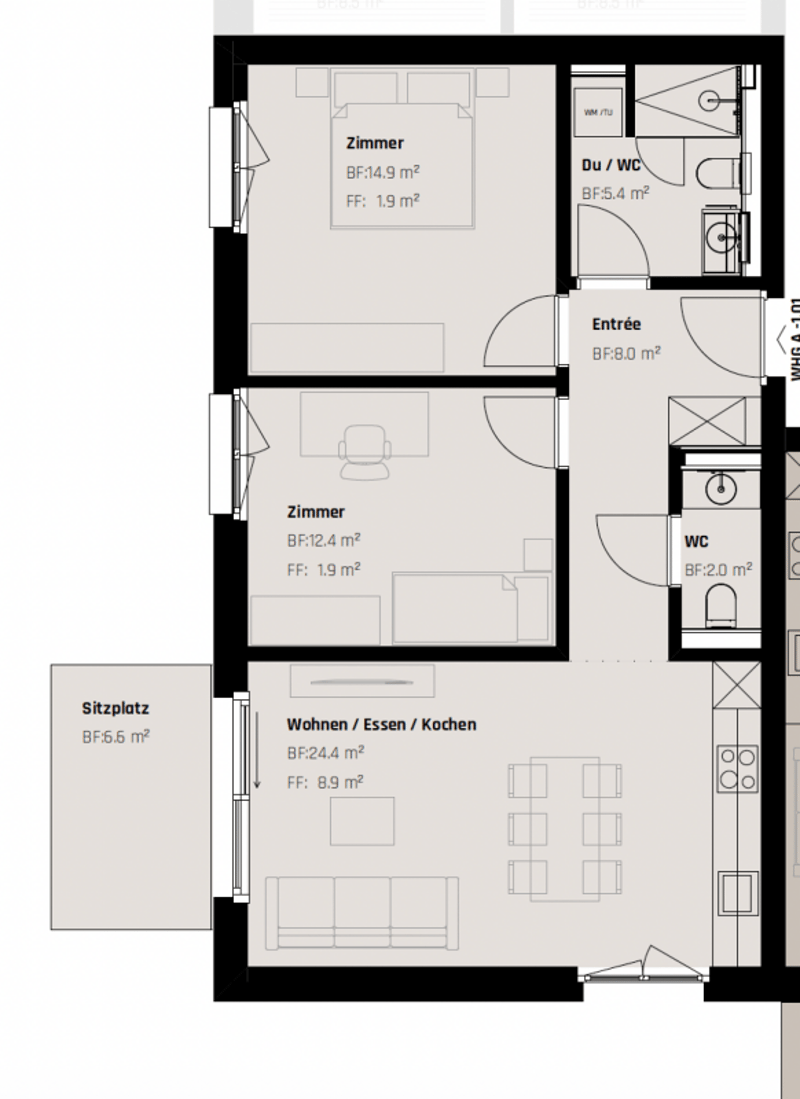 Appartement de jardin charmant dans un projet de construction neuve de haute qualité (10)