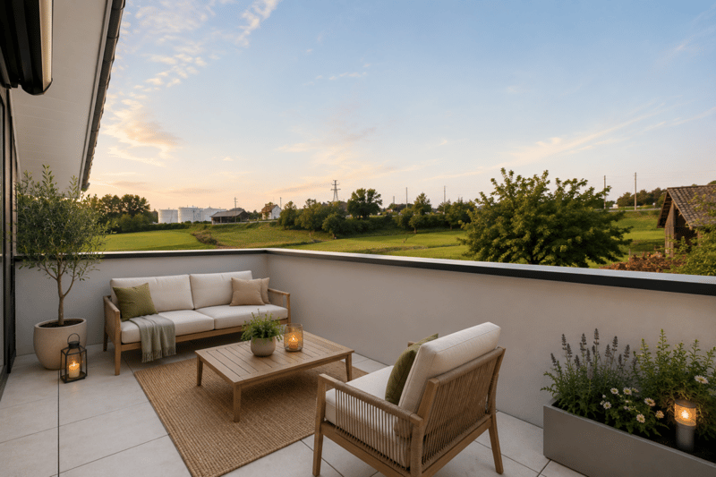 ruhig gelegene 3.5-Zi. Neubau-Dachwohnung mit Blick ins Grüne (2)