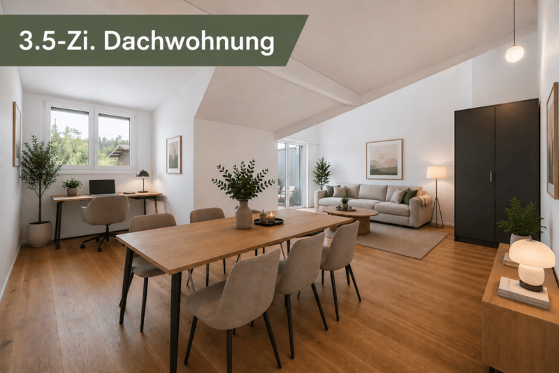 ruhig gelegene 3.5-Zi. Neubau-Dachwohnung mit Blick ins Grüne (1)