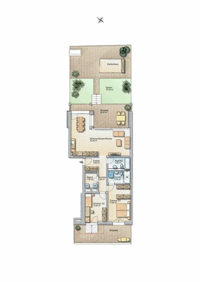 Neubaukomfort mit Gartenidylle - hochwertige 3.5-Zimmer Gartenwohnung direkt angrenzend an die Landwirtschaftszone (7)