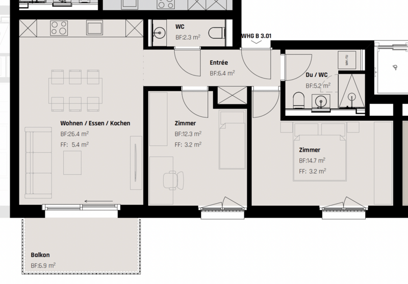 Ruhig und zentral wohnen - luxuriöse 3.5-Zimmer-Wohnung in St. Gallen (6)