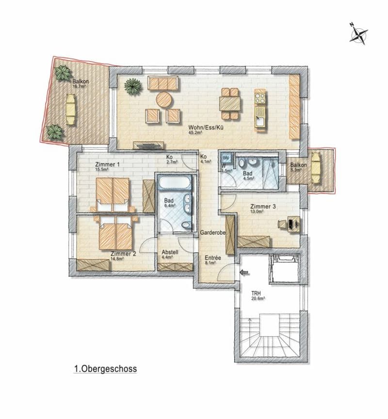 Nur 5 Minuten von Kreuzlingen entfernt: Grosszügig wohnen - attraktive 4.5-Zimmer-Neubauwohnung mit Balkon (7)