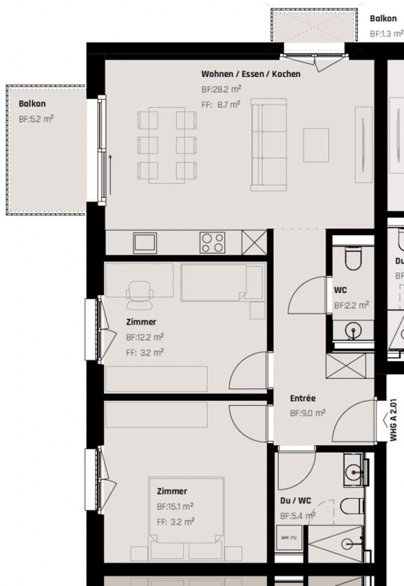 ERSTBEZUG: Luxuriöse 3.5-Zimmer Wohnung an zentraler Lage in St. Gallen (5)