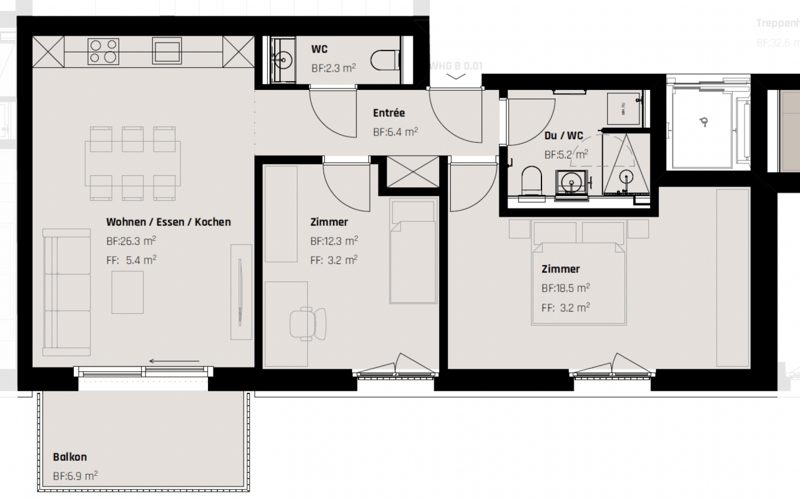 ERSTBEZUG per 01.11: Exklusiver Neubau im Zentrum von St. Gallen (6)