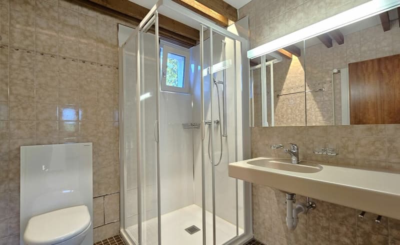 Bad mit Dusche im Dachgeschoss