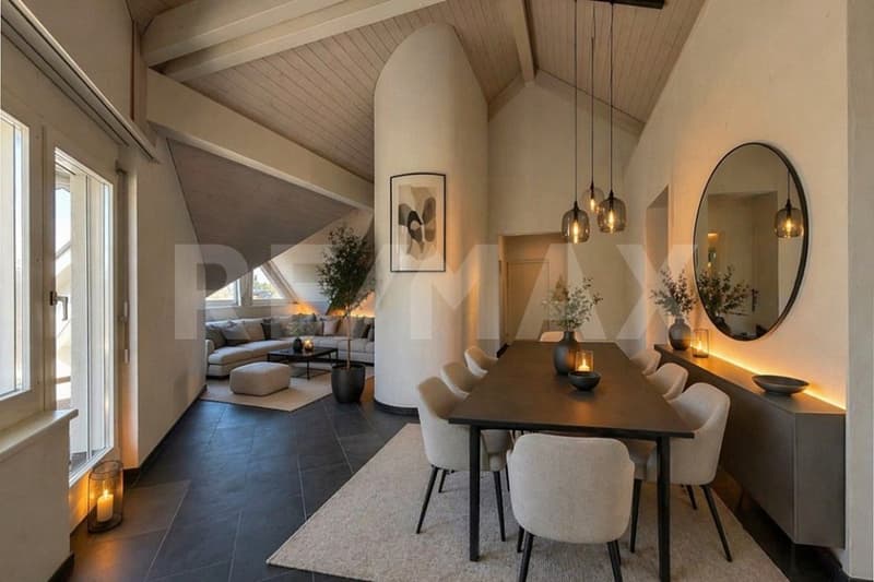 Appartement mansardé charmant avec cheminée et terrasse dans un quartier calme (6)