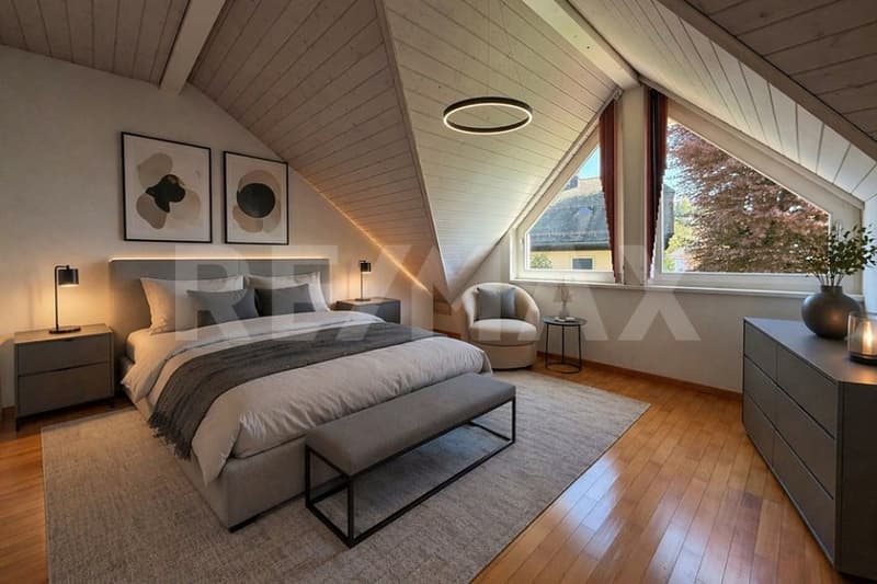 Appartement mansardé charmant avec cheminée et terrasse dans un quartier calme (13)