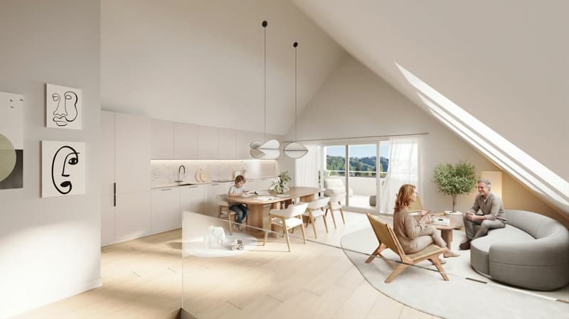 Charming 3.5-room attic apartment with sunny balcony (5)