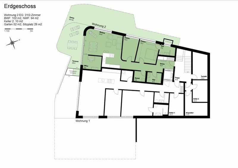 Sunny 4.5 room garden apartment with special flair (6)