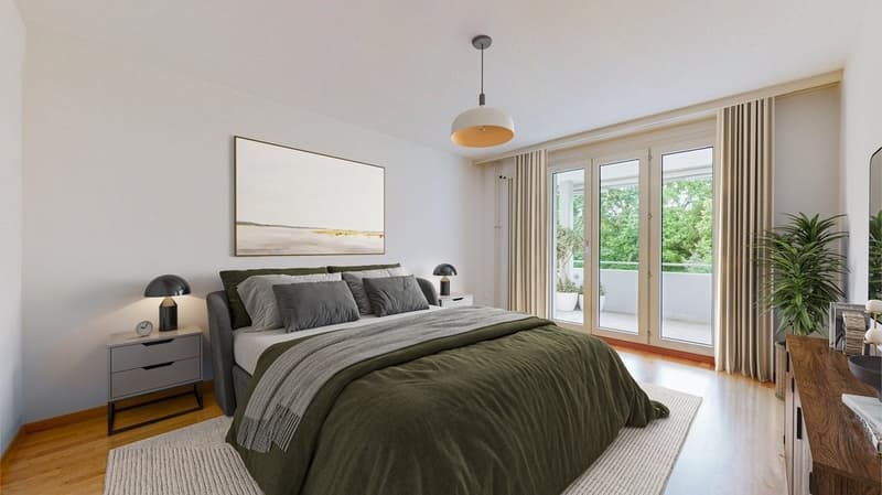 Schlafzimmer mit Balkon