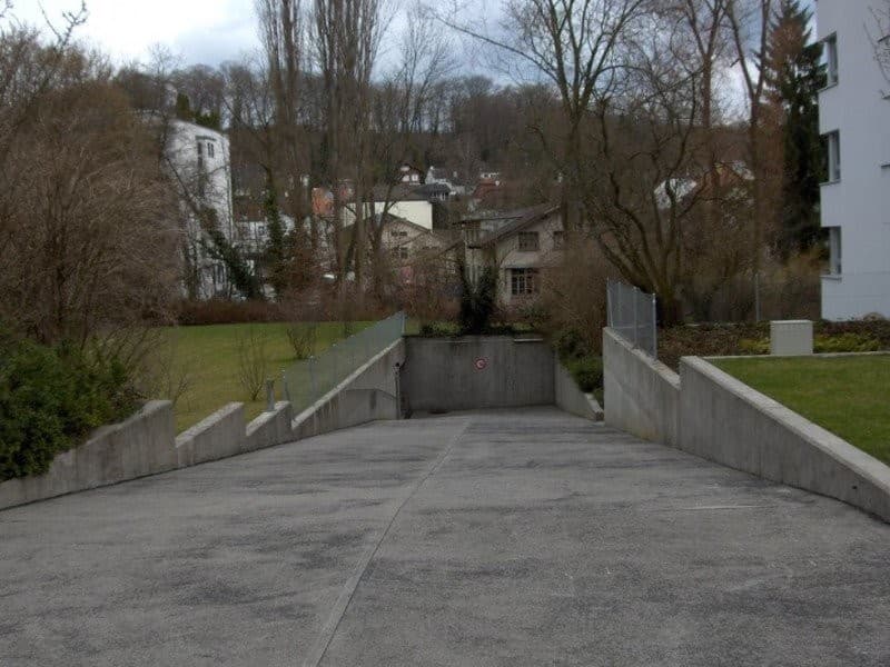 Abfahrt Einstellhalle