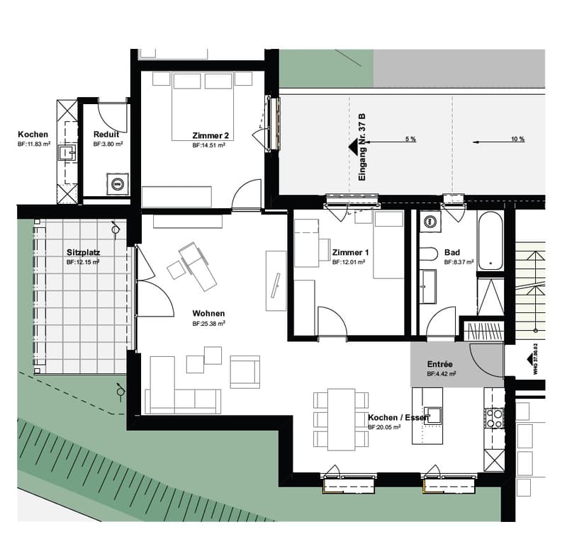 Moderne 3.5-Zimmer-Neubauwohnung mit Balkon in Studen (5)