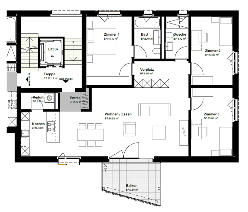 Grosszügige 4.5-Zimmer-Neubauwohnung mit Bad en suite (5)