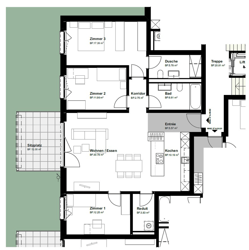 4.5-Zimmer-Neubauwohnung 'Balance' mit Bad en suite (4)