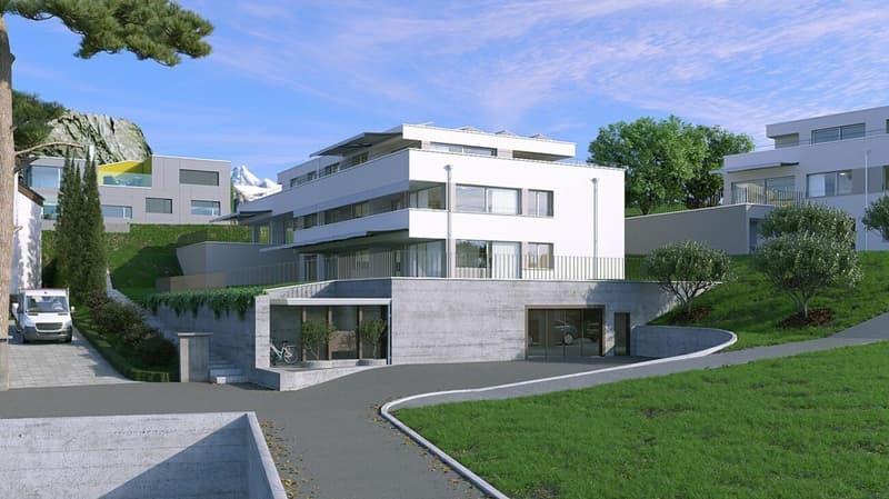 Appartement attique exclusif 3.5 pièces avec terrasse XXL - Nouveau MFH Klösterli, Brig (1)