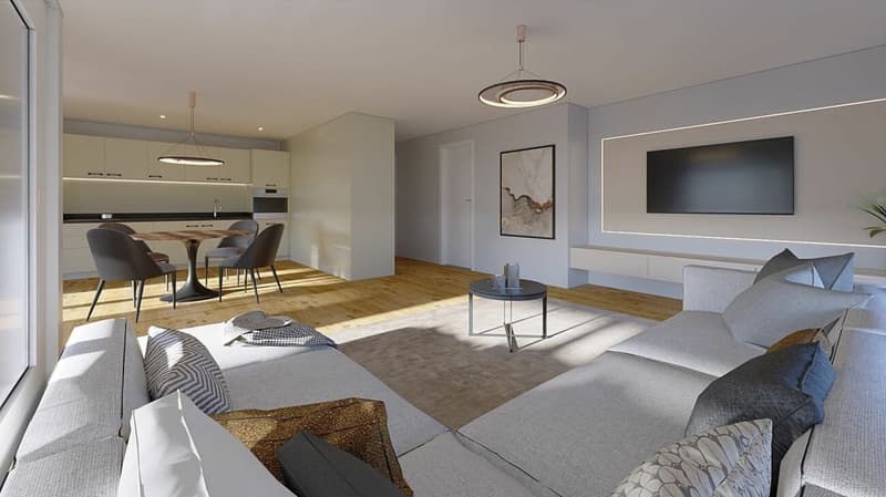Appartement attique exclusif 3.5 pièces avec terrasse XXL - Nouveau MFH Klösterli, Brig (2)