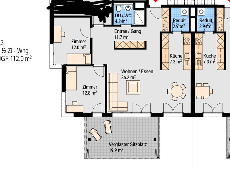 3½ ZI-WOHNUNG IN JONA (SG), MÖBLIERT, TEMPORÄR (10)
