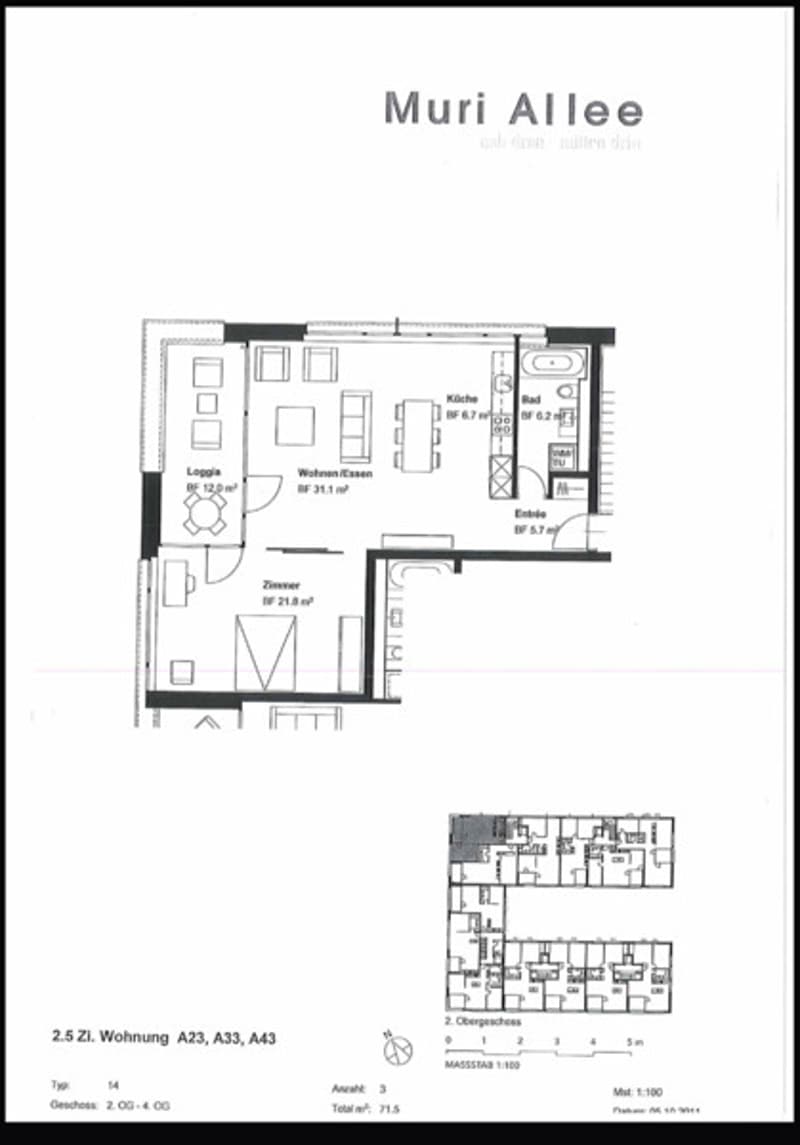 2½ ZI-WOHNUNG IN BERN - MURIFELD, MÖBLIERT, TEMPORÄR (7)