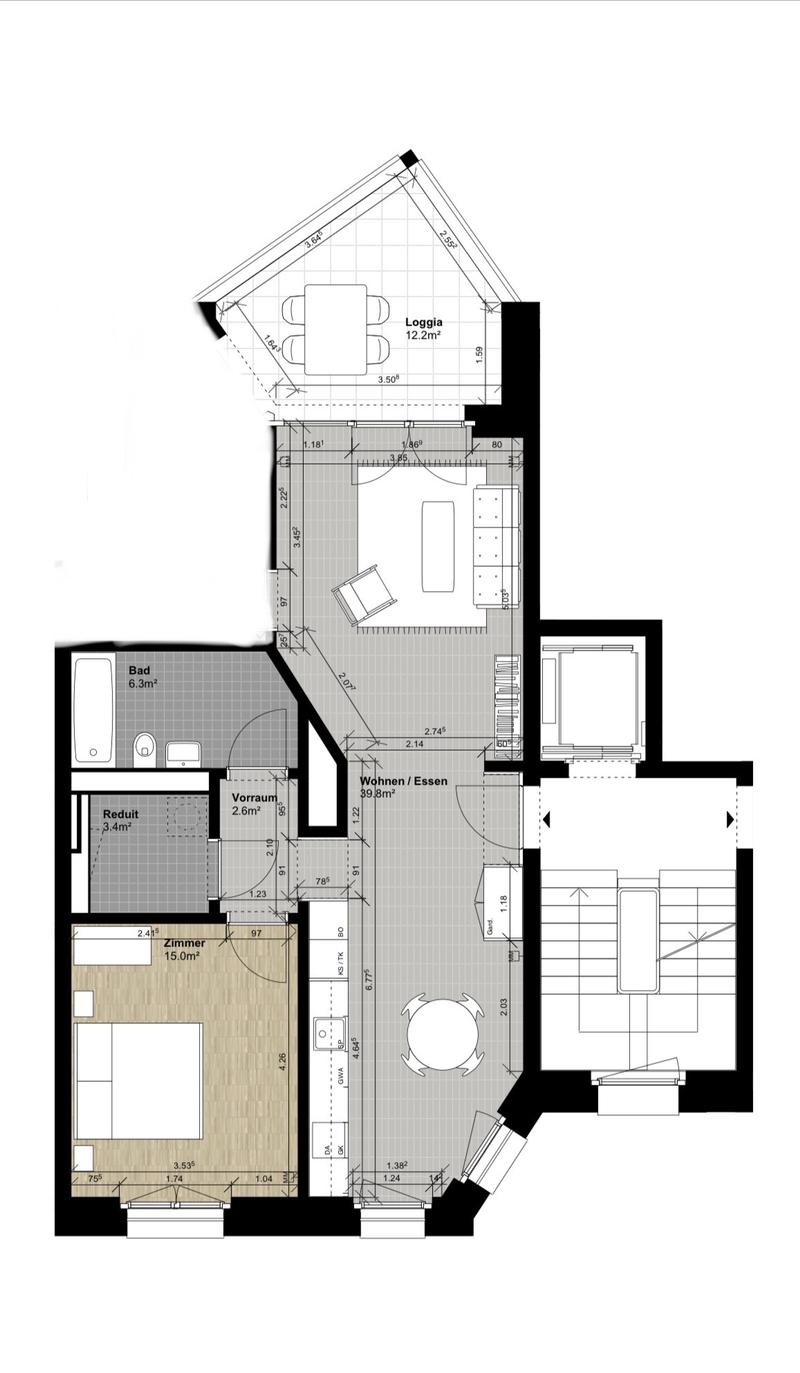 2½ ZI-WOHNUNG IN ZÜRICH - KREIS 9 ALTSTETTEN, MÖBLIERT, TEMPORÄR (9)