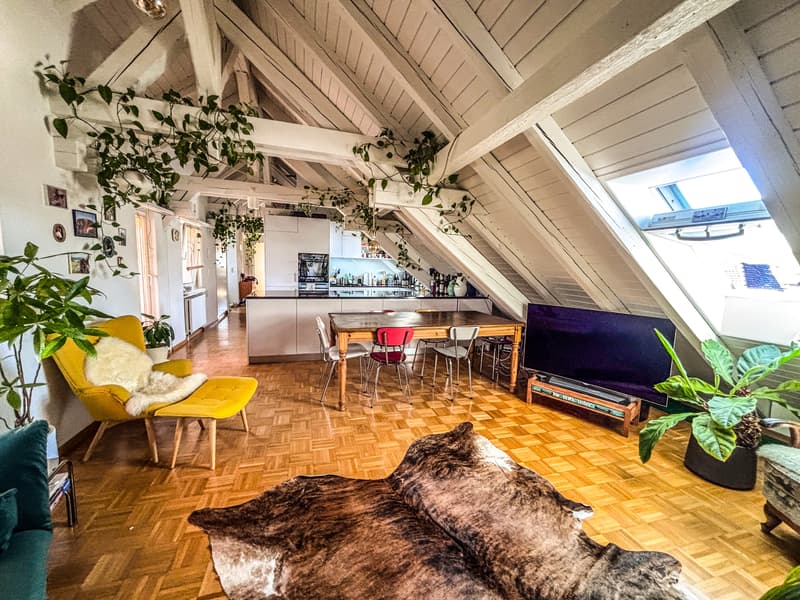 3½ ZIMMER-ATTIKAWOHNUNG IN ZÜRICH - KREIS 3 WIEDIKON, MÖBLIERT, TEMPOR (1)