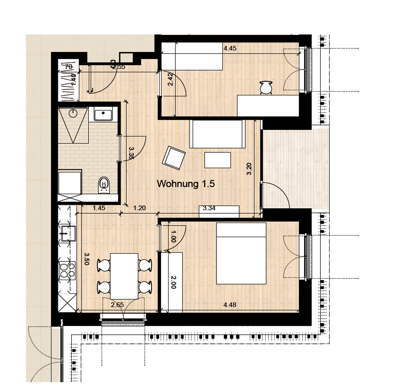 Moderne 3.5-Zimmerwohnung mit Balkon - Nr. 1.5 (11)