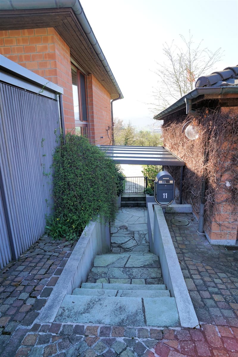 Eingangsbereich mit Glasüberdachung