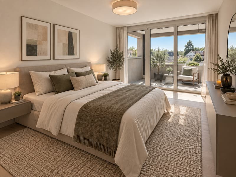 Schönes, modernes Schlafzimmer