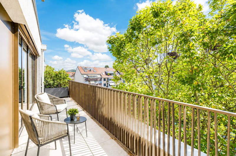 Terrasse möbliert bei Zimmer 1 und 2