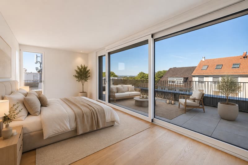 möbliertes Master Bedroom mit eigener Terrasse