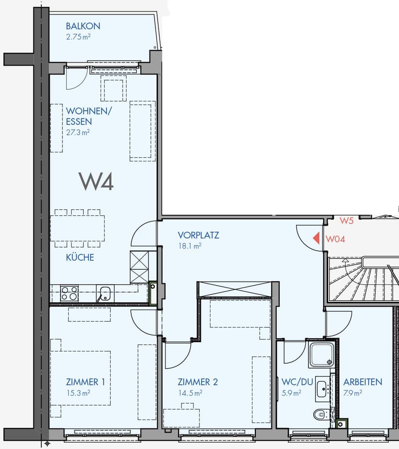 Wir vermieten eine moderne 4.5-Zimmer-Wohnung im beliebten Gundeli (6)