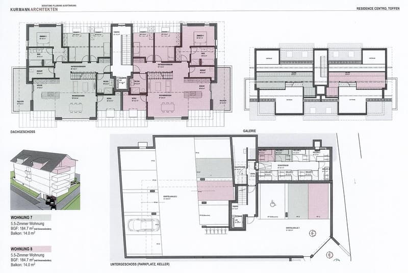 Grundrissplan 5.5- Zimmer Wohnung (Nord), 3. Stock