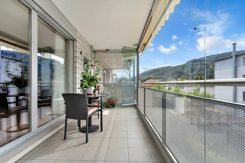 Verglaster Balkon mit Westausrichtung