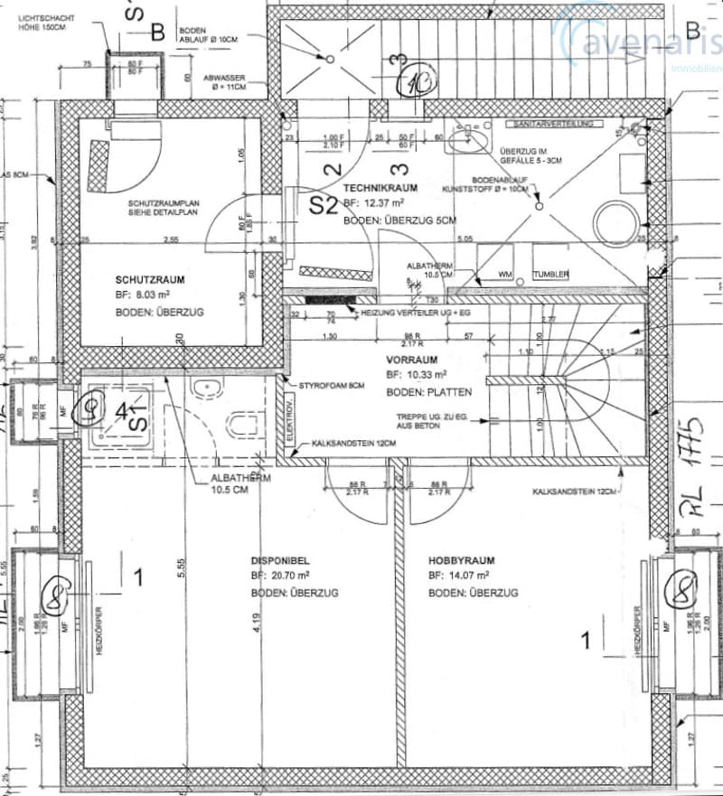 Grundriss Untergeschoss / Floor plan basement