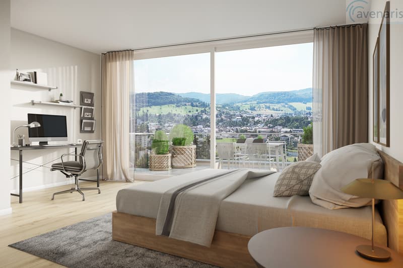 Master-Bedroom Attikageschoss Visualisierung / Master bedroom attic floor visualization
