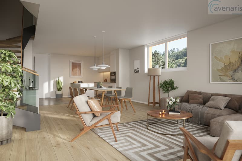 Wohn- und Essbereich Visualisierung / Living and dining area visualization