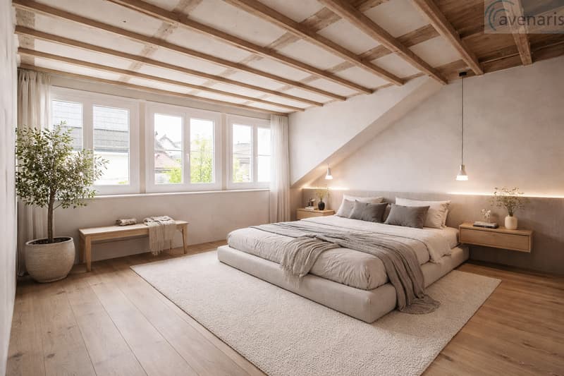 Schlafzimmer Dachgeschoss Visualisierung