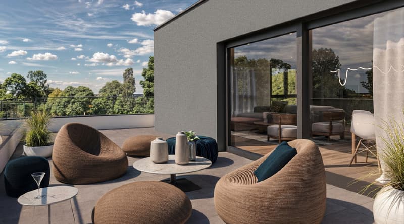Terrasse Attika Visualisierung