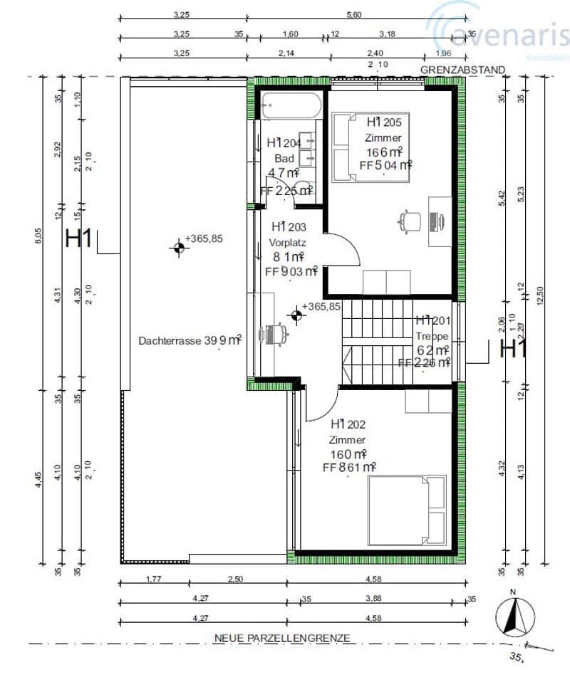 Grundriss Attikageschoss Haus 1