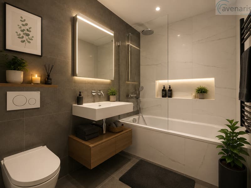 Badezimmer Obergeschoss Visualisierung / Bathroom upper floor visualization