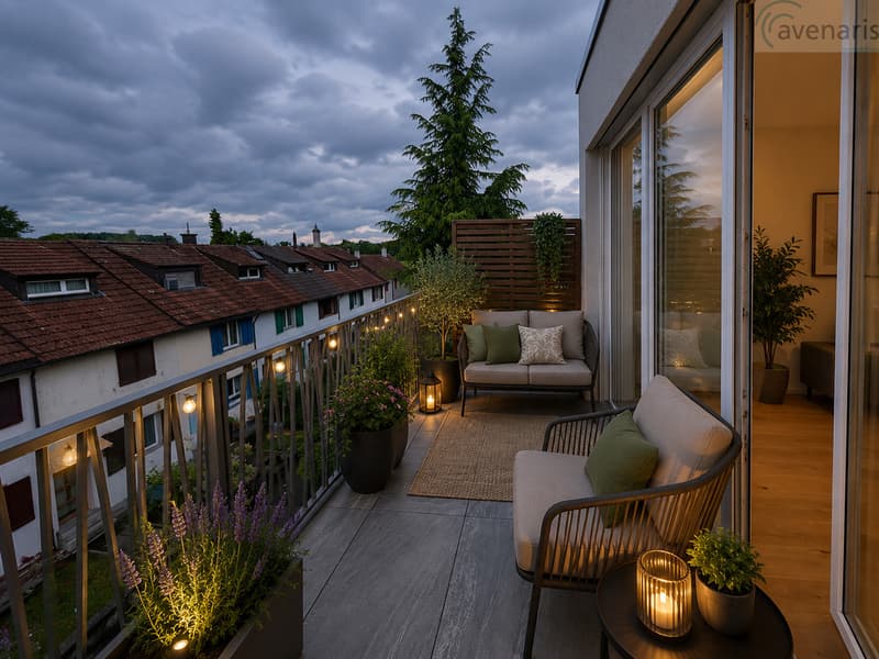 Balkon Zimmer 3 Dachgeschoss Visualisierung / Balcony Room 3 Top floor Visualization