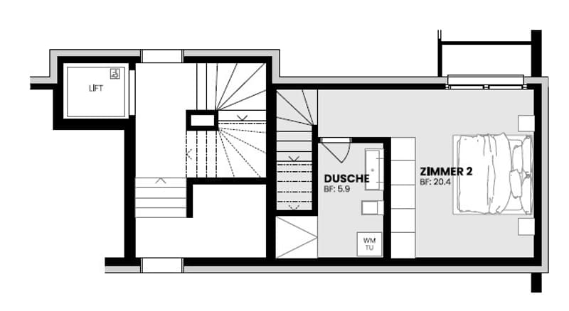 Grundriss Untergeschoss Wohnung 2