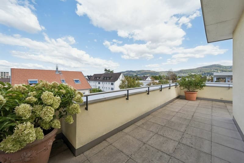 Moderne 4 1/2-Zimmer-Attika-Wohnung mit 85 m2 Terrasse und Garage in ruhiger Zentrumsnähe (2)