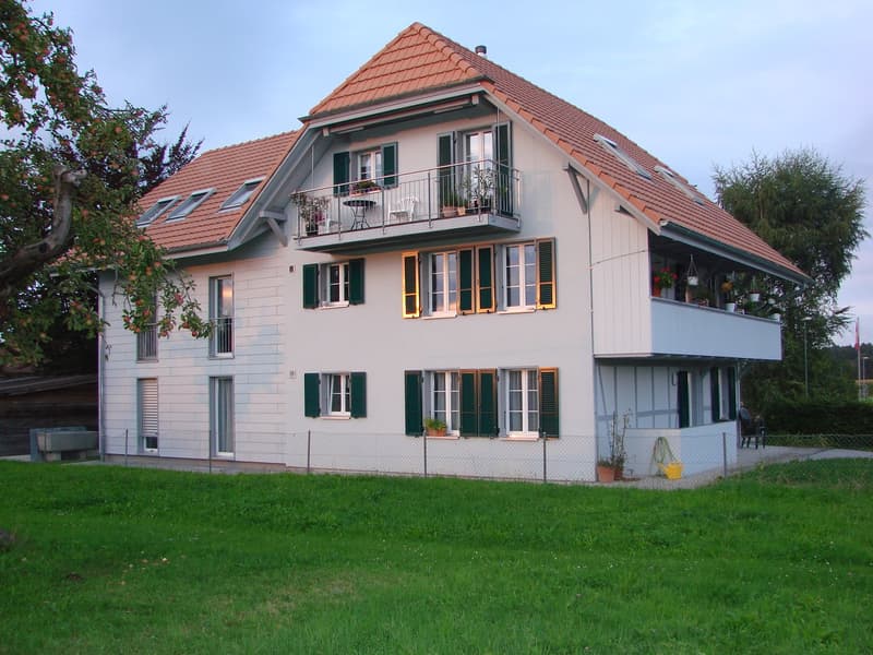 Charmante 4.5-Zimmerdachwohnung in Detligen – ruhige Lage mit Aussicht (1)