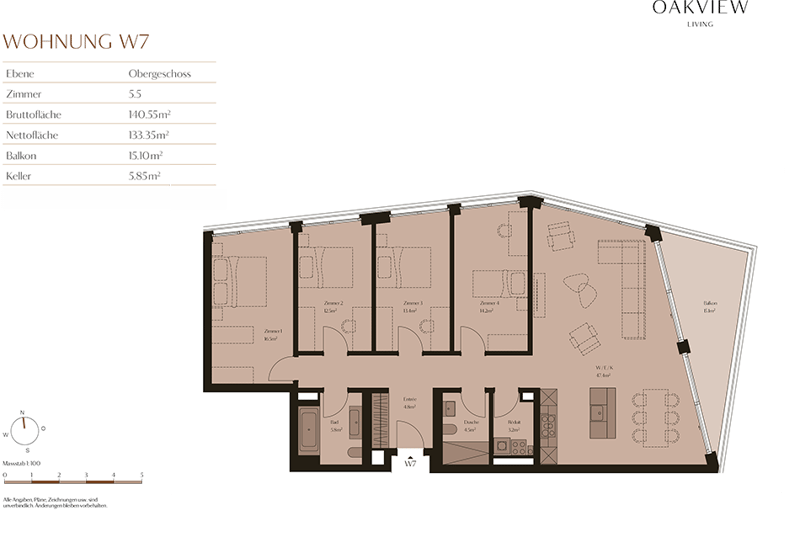 Exklusive, ruhige und moderne Geschosswohnung mit romantischem Balkon und Waldsicht - W7 (5)