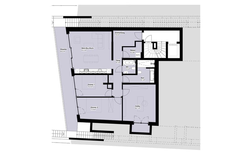 Premier location - Appartement exclusif 3.5 pièces avec salle de hobby - W5 (2)